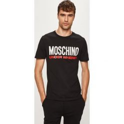 Moschino Underwear - T-shirt piżamowy. Czarne piżamy męskie Moschino Underwear, s, z nadrukiem, z bawełny, bez rękawów. Za 469,90 zł.