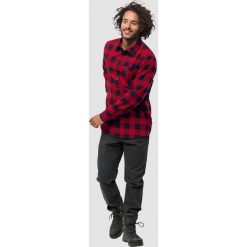 Koszule męskie na spinki: Jack Wolfskin Koszula męska Red River Shirt czerwono-granatowa r. L