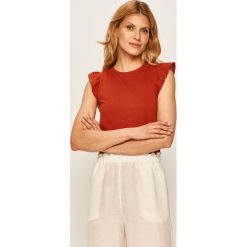 Jacqueline de Yong - T-shirt. Białe bluzki damskie Jacqueline de Yong, m, bez wzorów, z bawełny, z okrągłym kołnierzem. W wyprzedaży za 49,90 zł.
