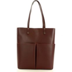 Shopper bag damskie: Torebka skórzany shopper z kieszeniami MARCO MAZZINI - bordo