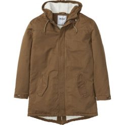 Parka ze sztucznym futerkiem bonprix koniakowy. Pomarańczowe parki męskie bonprix, m, bez wzorów, z kapturem. Za 269,99 zł.