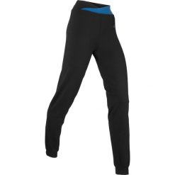 Spodnie sportowe, długie, Level 1 bonprix czarno-niebieski Chagall. Czarne spodnie damskie do fitnessu marki bonprix. Za 59,99 zł.