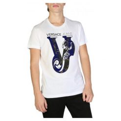 Versace Jeans Koszulka T-shirt B3GSB75C_36591. Koszulki męskie Versace Jeans, s, bez wzorów, z jeansu, bez kołnierzyka. Za 362,00 zł.