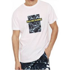 Diesel Męski t-shirt 00ST5I-NAVI-100 (rozmiar M). Koszulki męskie Diesel, m, z nadrukiem, bez kołnierzyka. W wyprzedaży za 165,00 zł.