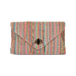 Torebki klasyczne damskie: Torebka w kolorze różowym ze wzorem – (S)32 x (W)20 x (G)4 cm