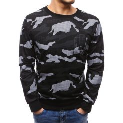 Bluzy męskie: Bluza męska z nadrukiem camo czarna (bx3500)