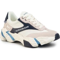 Sneakersy CALVIN KLEIN JEANS - Sigma B4R0884 Bright White/Navy. Białe półbuty damskie Calvin Klein Jeans, z jeansu. Za 939,00 zł.