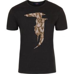 T-shirt Trussardi Jeans. Szare t-shirty męskie xl, bez wzorów, z jeansu, z włoskim kołnierzykiem. Za 239,00 zł.
