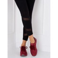 Buty sportowe bordowe. Czerwone buty sportowe damskie FunKee.pl, z aplikacjami, z tkaniny, sportowe. Za 69,99 zł.