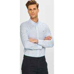 Tommy Hilfiger - Koszula. Niebieskie koszule męskie TOMMY HILFIGER, s, bez wzorów, z bawełny, casualowe, button down, z długim rękawem. Za 359,90 zł.