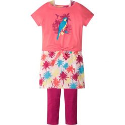 Shirt "boxy" + sukienka + legginsy (3 części) bonprix jasnoróżowy. Czerwone legginsy dziewczęce bonprix, z długim rękawem, długie. Za 37,99 zł.