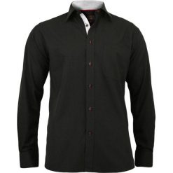 Męska Koszula Wizytowa, SLIM FIT, Ozdobna Plisa, Czerwone Guziki, Czarna KSDWJRL0036. Czerwone koszule męskie Jurel, m, z bawełny, eleganckie. W wyprzedaży za 39,00 zł.