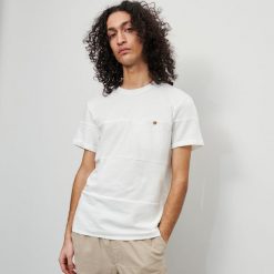 T-shirt z łączonych materiałów - Kremowy. Białe t-shirty męskie Reserved, s, bez wzorów, z materiału, bez kołnierzyka. Za 49,99 zł.