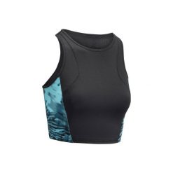 Cropped top fitness cardio 500. Niebieskie topy sportowe damskie DOMYOS. W wyprzedaży za 24,99 zł.