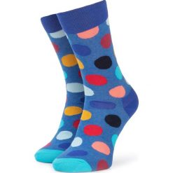 Skarpety Wysokie Unisex HAPPY SOCKS - BDO01-6002 Granatowy Kolorowy. Niebieskie skarpetki damskie Happy Socks, bez wzorów, z elastanu. Za 39,90 zł.