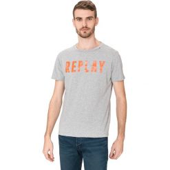 Replay Koszulka Szary. Szare podkoszulki męskie Replay, m, z haftami, z bawełny, bez kołnierzyka, z krótkim rękawem, krótkie. Za 206,95 zł.