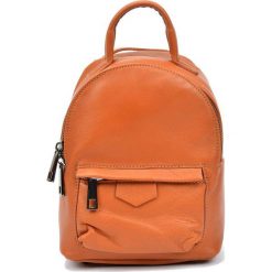 Plecaki damskie: Skórzany plecak w kolorze jasnobrązowym – (S)21 x (W)16 x (G)9 cm