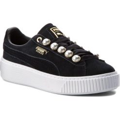 Sneakersy PUMA - Suede Platform Bling Wn's 366688 01 Puma Black/Puma Black. Czarne półbuty damskie Puma, bez wzorów, z zamszu, bez obcasa, na płaskiej podeszwie, bez zapięcia. W wyprzedaży za 339,99 zł.