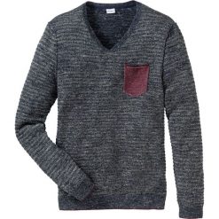 Sweter z dekoltem w serek Regular Fit bonprix niebieski melanż. Niebieskie swetry klasyczne męskie bonprix, l, melanż, z materiału, z dekoltem w serek. Za 89,99 zł.