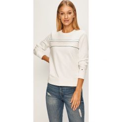 Tommy Hilfiger - Bluza. Białe bluzy damskie TOMMY HILFIGER, s, z nadrukiem, z bawełny, bez rękawów, bez kaptura. W wyprzedaży za 299,90 zł.