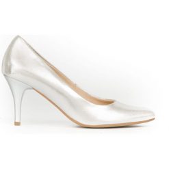 Szpilki na 7 cm obcasie - skóra naturalna - model 972 - kolor srebrny. Szare czółenka damskie Zapato, bez wzorów, ze skóry, bez obcasa, na szpilce, bez zapięcia. Za 319,00 zł.