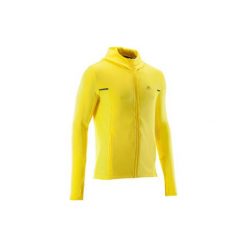 Kurtka do biegania męska RUN WARM+ żółta. Żółte kurtki sportowe męskie KALENJI, xl, bez wzorów, z elastanu, bez kaptura, do biegania. Za 119,99 zł.