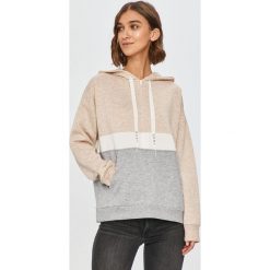Dkny - Bluza. Szare bluzy damskie DKNY, s, bez wzorów, z elastanu, z krótkim rękawem, krótkie, z kapturem. Za 429,90 zł.