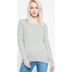 Tommy Hilfiger - Sweter. Szare swetry klasyczne damskie TOMMY HILFIGER, m, z bawełny, z okrągłym kołnierzem. W wyprzedaży za 339,90 zł.