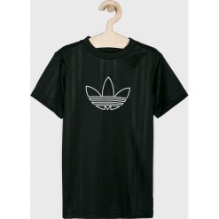 Adidas Originals - T-shirt dziecięcy 128-176 cm. Czarne t-shirty chłopięce adidas Originals, z nadrukiem, z poliesteru, bez rękawów. Za 89,90 zł.