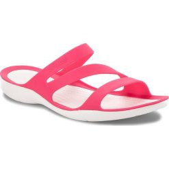 Klapki CROCS - Swiftwater Sandal W 203998 Paradise Pink/White. Różowe klapki damskie marki Crocs, bez wzorów, z tworzywa sztucznego, bez obcasa. W wyprzedaży za 139,00 zł.