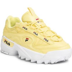 Sneakersy FILA - D-Formation Wmn 1010856.60Q Limelight. Żółte półbuty damskie Fila, na co dzień, bez wzorów, ze skóry ekologicznej, bez obcasa, na płaskiej podeszwie, bez zapięcia. W wyprzedaży za 379,00 zł.