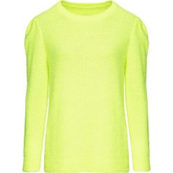 Sweter neonowy bonprix żółty neonowy. Żółte swetry damskie bonprix, bez wzorów, eleganckie, bez rękawów, bez kaptura. Za 99,99 zł.