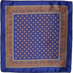 Granatowo-Brązowa Elegancka Poszetka Męska -ALTIES- Paisley, Kwiaty POSZALTS0344. Niebieskie poszetki męskie Alties, w kwiaty, eleganckie. Za 27,00 zł.