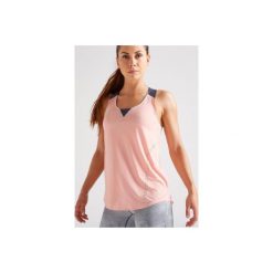 Top fitness kardio 900 damski. Czarne topy damskie DOMYOS, bez wzorów, z elastanu, z dekoltem na plecach. Za 69,99 zł.