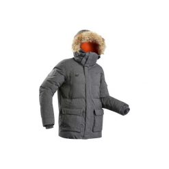 Kurtka trekkingowa parka Arctic 100. Szare kurtki męskie FORCLAZ, s, bez wzorów, z poliesteru, bez kaptura. Za 799,00 zł.