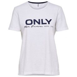 ONLY Koszulka damska Logo Slub Dnm Tee White (rozmiar M). Białe koszulki damskie ONLY, m, bez wzorów, bez kołnierzyka. W wyprzedaży za 46,00 zł.