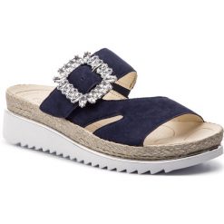Espadryle GABOR - 23.727.16 Bluette. Niebieskie espadryle damskie Gabor, z aplikacjami, z zamszu, bez obcasa, na obcasie. W wyprzedaży za 349,00 zł.