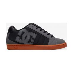 DC Net Tenisówki Czarny. Czarne trampki męskie DC, bez wzorów, ze skóry, bez zapięcia. Za 404,95 zł.