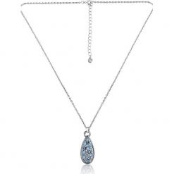 Pozłacany naszyjnik "Cannes" z kryształkami Swarovski - dł. 42 cm. Szare naszyjniki damskie marki W.KRUK, srebrne. W wyprzedaży za 65,95 zł.