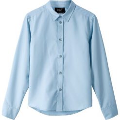Koszula bez prasowania Slim Fit bonprix jasnoniebieski. Niebieskie koszule chłopięce marki bonprix, bez wzorów, klasyczne, z klasycznym kołnierzykiem, z długim rękawem, długie. Za 54,99 zł.