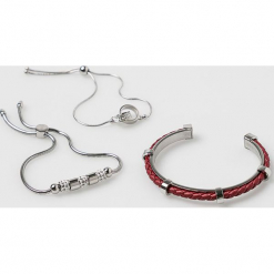Guess Jeans - Bransoletki (3-pack). Szare bransoletki damskie z cyrkoniami Guess Jeans, metalowe. Za 219,90 zł.