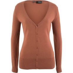 Kardigany damskie: Sweter rozpinany bonprix orzechowy