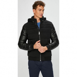Guess Jeans - Kurtka. Czarne kurtki męskie bomber Guess Jeans, l, z aplikacjami, z elastanu. Za 899,90 zł.