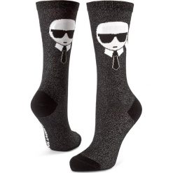 Skarpety Wysokie Damskie KARL LAGERFELD - 76KW6007 Black. Czarne skarpetki damskie KARL LAGERFELD, bez wzorów, z elastanu. W wyprzedaży za 69,00 zł.