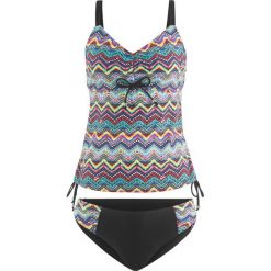 Bielizna damska: Tankini na fiszbinach (2 części) bonprix turkusowy z nadrukiem