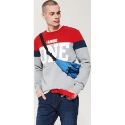 Bluzy męskie: Bluza z dużym napisem – Szary