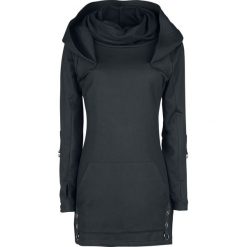Poizen Industries Siego Top Bluza z kapturem damska czarny. Czarne bluzy damskie z kieszeniami marki Poizen Industries, xl, z materiału, z długim rękawem, długie, z kapturem. Za 144,90 zł.