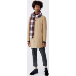 Długa pikowana parka. Szare płaszcze męskie Pull&Bear, m, bez wzorów, długie, bez kaptura. Za 199,00 zł.