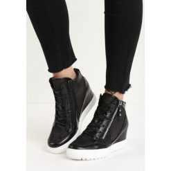 Sneakersy damskie: Czarne Sneakersy Ellif