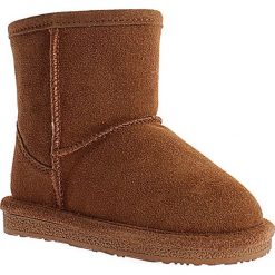 Skórzane botki zimowe "Ethel Toddler" w kolorze jasnobrązowym. Pomarańczowe buciki niemowlęce Gooce, bez zapięcia. W wyprzedaży za 169,95 zł.